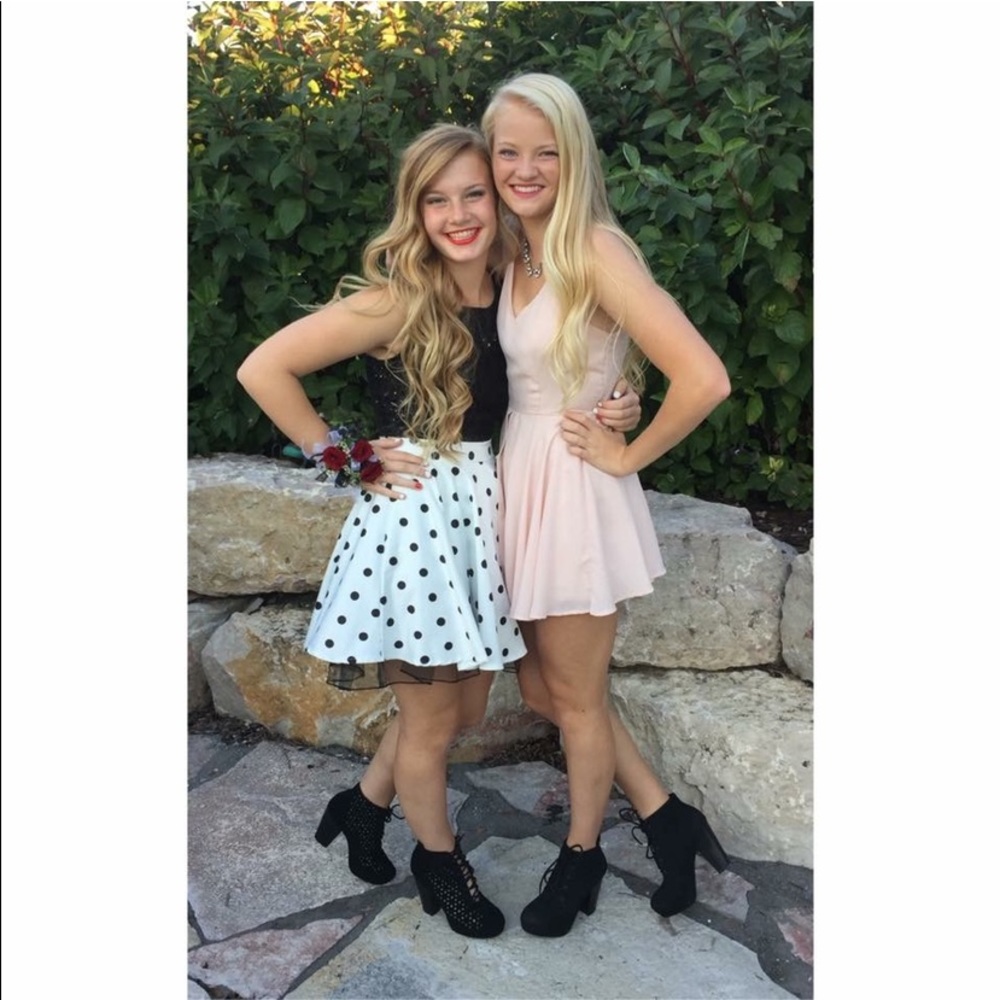 Polka Dot Two Piece Homecoming Dress